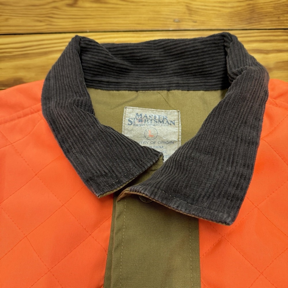 Master Sportsman Hunting Jacket Brown Blaze Orange Men's Large Small Game Pouch - Picture 3 of 11